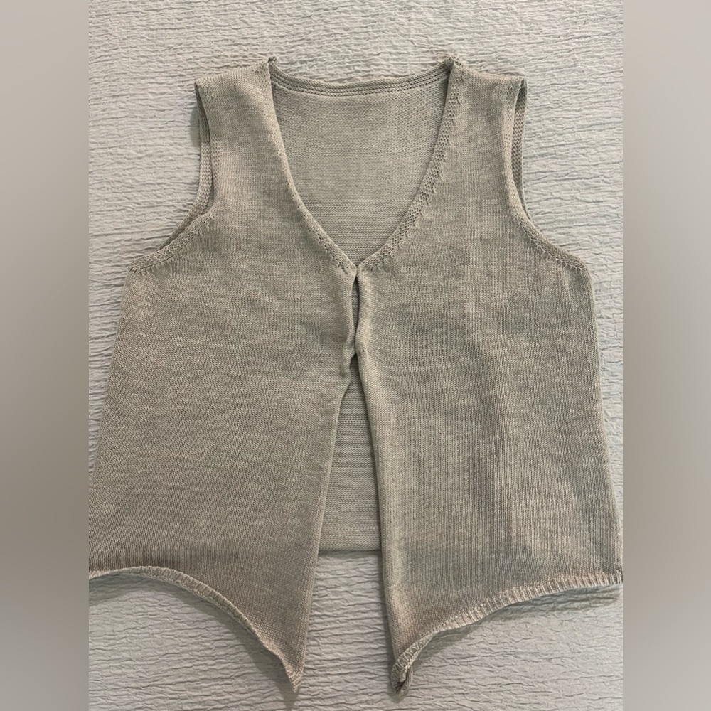Knit Front Button Vest